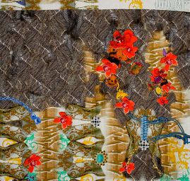 Voál bavlna směs ornament