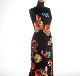 Hedvábný satén květy růží