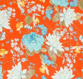 Krepdeším červený květy