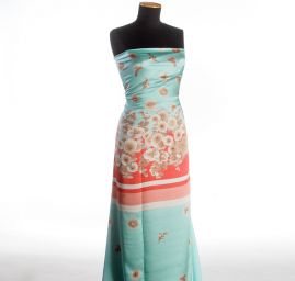 Hedvábný satén květinový vzor