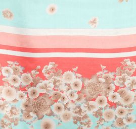 Hedvábný satén květinový vzor