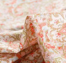 Bavlněná látka květinový paisley vzor červený