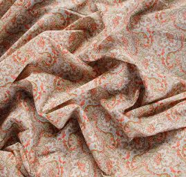 Bavlněná látka květinový paisley vzor červený