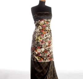 Hedvábný satén drobné květy