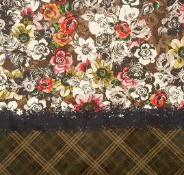 Hedvábný satén drobné květy