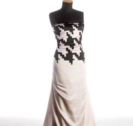 Hedvábný satén geometrický vzor