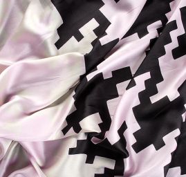 Hedvábný satén geometrický vzor