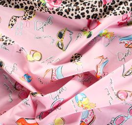 Bavlněné látka vzor sluneční brýle/botičky lodičky