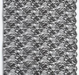 Pružná krajka jemná květy černé