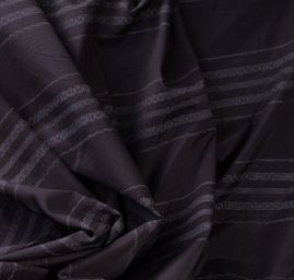 Hedvábný žakár proužky tmavě hnědý