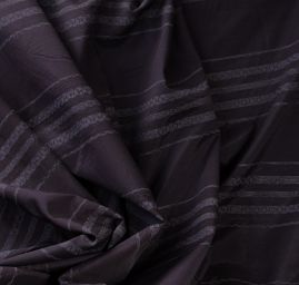 Hedvábný žakár proužky tmavě hnědý