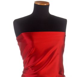 Satén pružný malinově červený