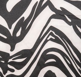 Satén pružný motiv zvířecí černý/lomená bílá kupón 3 m za cenu 2 m