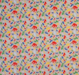 Viskozová látka na šaty s motivem zvířátek