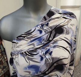 Viskozový úplet abstrakt modrofialový