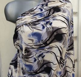 Viskozový úplet abstrakt modrofialový