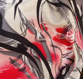 Viskozový úplet abstrakt červenorůžový