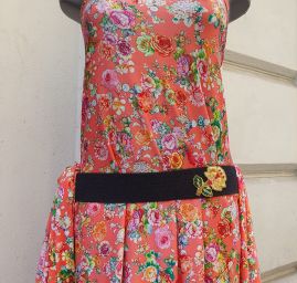 Letní úplet viskozový vzor barevných květů