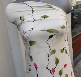 Letní viskozový úplet bordurový květinový vzor