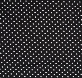 Letní úplet viskozový vzor puntíků černá/bílá
