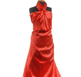 Atlas satén berušky malé červené