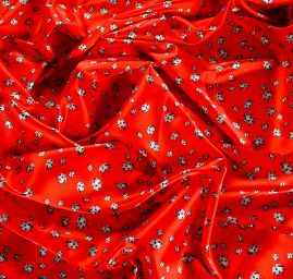 Atlas satén berušky malé červené