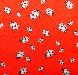 Atlas satén berušky malé červené