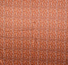 Hedvábný satén abstraktní motiv hnědý