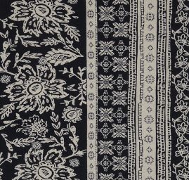 Viskozová šatovka kreš tmavě modrá/slonová kost