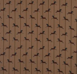 Šifon jemný se vzorem koníků a proužků pudrový