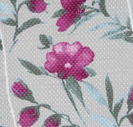 Šatová látka piké šedá s květy