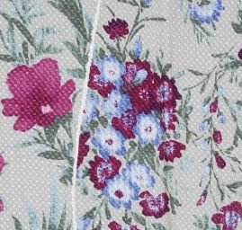 Šatová látka piké šedá s květy