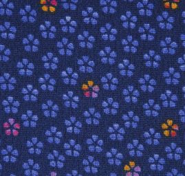 Šifon drobný květinový vzor modrý