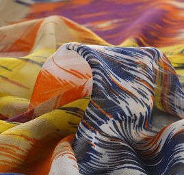 Šifon jemný barevný duhový