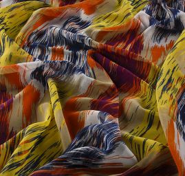 Šifon jemný barevný duhový