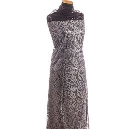 Jemná krajka flitrová aplikace na tylu fialová