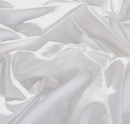 Satén duchesse lomená bílá