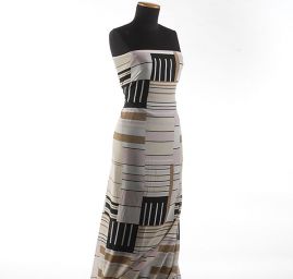 Šifon retro geometrický vzor pruhy