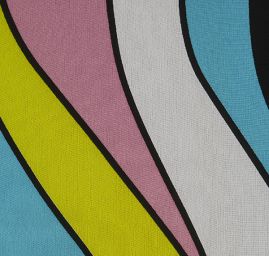 Šifon viskozový duhový zelenorůžový