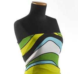 Šifon viskozový duhový zelenožlutý