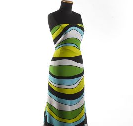 Šifon viskozový duhový zelenožlutý