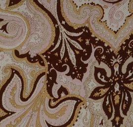 Šifon viskozvoý kašmírový vzor růžovohnědobéžový