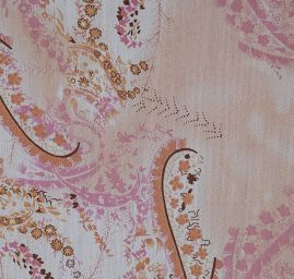 Šifon kreš starorůžový paisley vzor