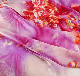 Hedvábný satén fialkový+ šifon