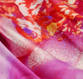 Hedvábný satén fialkový+ šifon