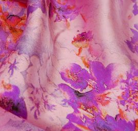 Hedvábný satén fialový + šifon