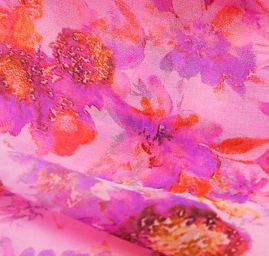 Hedvábný šifon fialový + satén