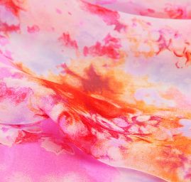 Hedvábný šifon růžový+ satén