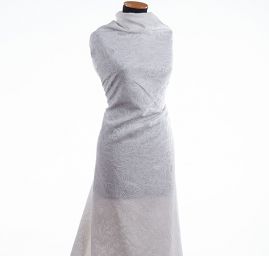 Brokát žakár slonová kost květinový motiv