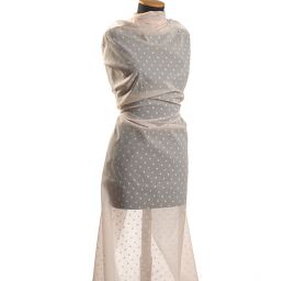 Organza vzor puntík růžová